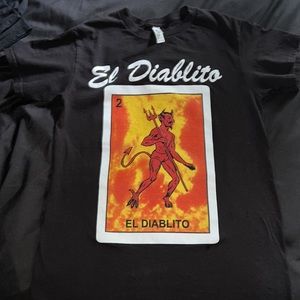 KIDS YOUTH LOTERIA CARD GAME “El Diablito” BLACK GRAPHIC SHIRT